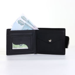 Портмоне мужское на магните, чёрное