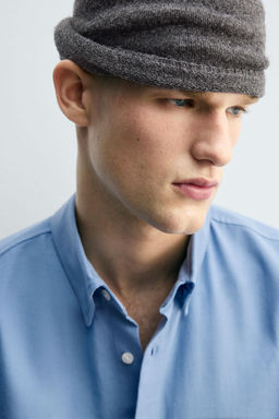 TEXTURED OXFORD SHIRT WITH POCKET - Zara фото 6