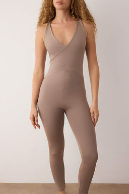 Kahverengi 88% Polyester,12% Elastan Duz Dalg?c/Scuba Sportswear Tulum THMAW26TU00001 - Trendyolmilla фото 3