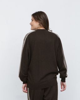 Джемпер из пуха яка 08336 темно-коричневый