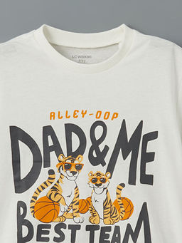 Bisiklet Yaka Bask?l? Penye Erkek ?ocuk Ti??rt