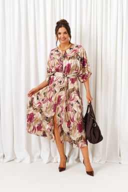 Платье Beautiful Free 6410 бежево-бордовый