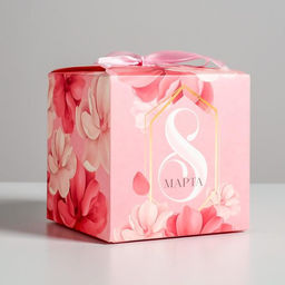 Цена за 3 шт. Коробка подарочная складная, упаковка, 8 марта, 12?12?12 см