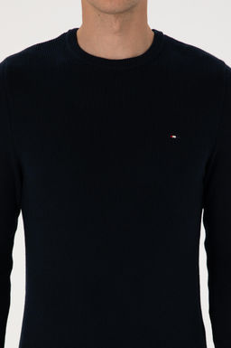 Erkek Slim Fit Bisiklet Yaka Lacivert Basic Kazak - U.s. polo assn фото 6