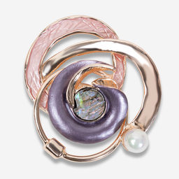 Брошь на магните в виде спирали металлическая