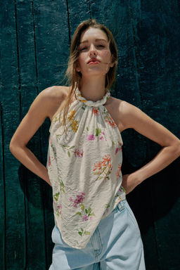 TOP HALTER ESTAMPADO FLORAL / Multicolor - Zara фото 2