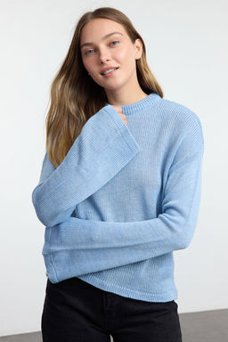 Kahverengi Genis Kal?p Yumusak Dokulu Triko Kazak TWOAW25KZ00295 - Trendyolmilla фото 17