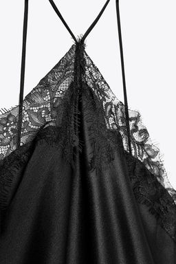 ZW COLLECTION SATIN LACE DRESS - Zara фото 8