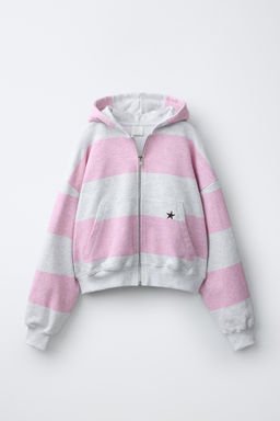 SUDADERA CREMALLERA RAYAS Y PARCHE / Gris vigor?