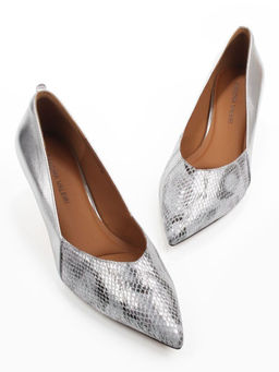 06-P3166 GREY/SILVER Туфли женские (натуральная кожа)