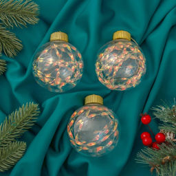 Ёлочные игрушки Джотто, шары новогодние, d=8 см, набор 3 шт., перламутровый/прозрачный - Зимнее волшебство фото 4