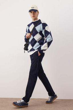 Lacivert Erkek Dokuma Kumas Pantolon TMNAW26PL00033