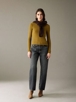 Yar?m Bal?k?? Yaka Kad?n Triko Kazak