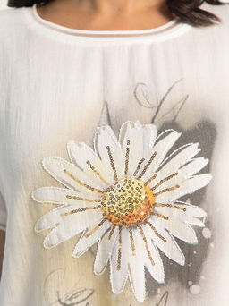 Блуза Золотистая ромашка (белая) Б16044-18М - Lt collection фото 6