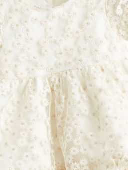 ?i?ekli Dantelli K?z Bebek Elbise