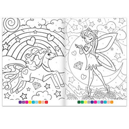 Цена за 2 шт. Раскраска по номерам Страна волшебства, 16 стр., формат А4
