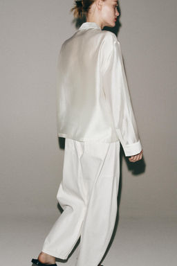 CAMISA SATINADA ALAMARES ZW COLLECTION / Blanco