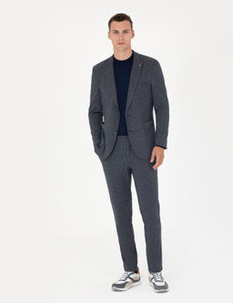 Lacivert Ekstra Slim Fit Spor Tak_m Elbise