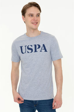 Мужская серая меланжевая футболка с круглым вырезом Basic - U.s. polo assn фото 7