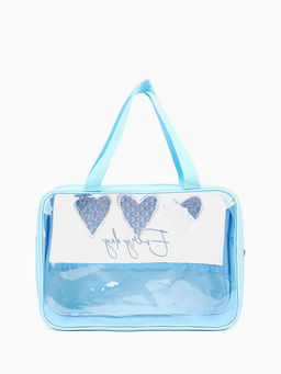 Косметичка - сумка на молнии для бассейна, с ручками, большая, голубая