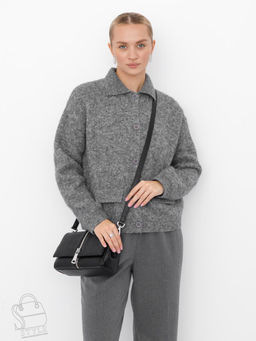 Сумка женская кожаная 1143TH black Polina&Eiterou  в Новосибирске