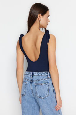 Lacivert Baglama Detayl? Havuz Yaka S?rt Dekolteli Orme Body TWOSS23BD00088 - Trendyolmilla фото 6