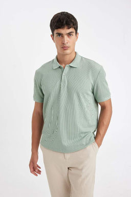 Новая футболка-поло стандартного кроя с короткими рукавами - Defacto фото 4