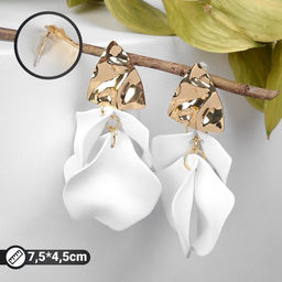 Серьги ассорти Ветер мятые треугольники, цвет бело-золотой