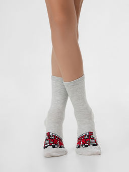 Цена за 5 пар! Носки детские оливковые с рисунком пожарной машины - Mark formelle фото 7