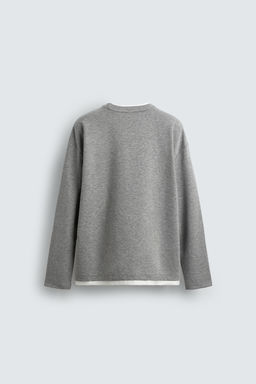 CAMISETA ACABADOS DOBLES CONTRASTE / Gris vigor? - Zara фото 7