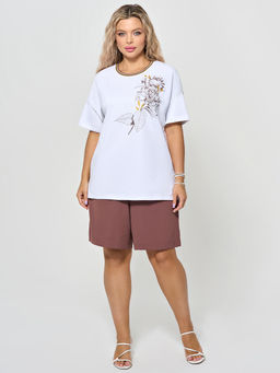 Футболка 0087-18 белый мрамор - Dora фото 20