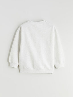 Bisiklet Yaka Varsity Bask?l? Erkek ?ocuk Sweatshirt