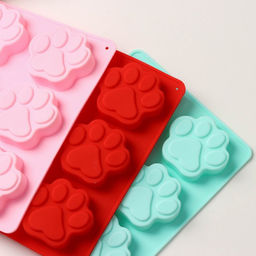 Форма для выпечки Доляна «Животные.Лапка», силикон, 18×13.8 см, 6 ячеек (5×5.4 см), бирюзовая