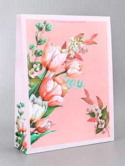 Цена за 2 шт. Пакет подарочный ламинированный вертикальный Магия цветущих снов, 33?42.5?10 см