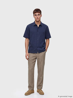 Брюки Regular Fit из льна мужские