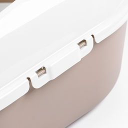 Лоток для кошек «Космо, 51.9×37.8×21.3 см, с сеткой и бортом, пластик, коричневый