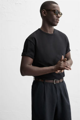 LEATHER TOPSTITCH BELT - Zara фото 2