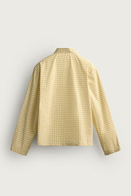 CAMISA RELAXED FIT CUADROS TEXTO ESTAMPADO / Amarillo - Zara фото 7