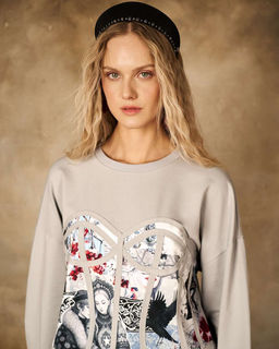 Свитшот с принтованным корсетом 95% хлопок, 5% лайкра - Sahar art lab фото 3