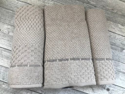 Набор полотенец PUPILLA MONET хлопок 3 шт (50*80,50*90,70*140) темно-бежевый