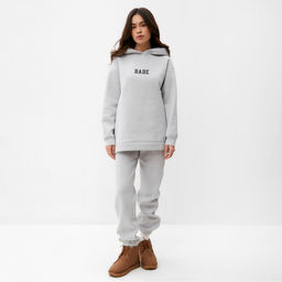 Цена за 2 шт. Джоггеры женские MIST Cozy style, серые, размер 50