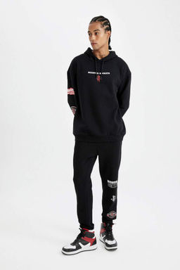 DeFactoFit НБА Хьюстон Рокетс Толстые спортивные штаны прямого кроя с карманами и карманами