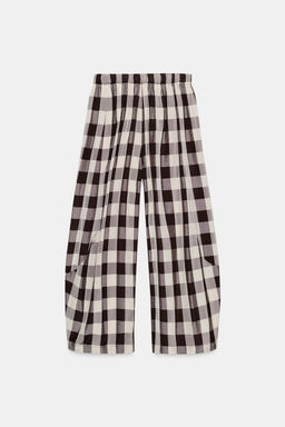 ZW COLLECTION GINGHAM CHECK TROUSERS - Zara фото 8