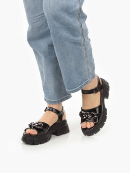 08-PEY144-5 BLACK Босоножки женские (натуральная кожа)
