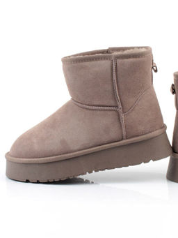 04-PF8521-4 GRAY/BEIGE Угги женские (натуральная замша, 100% шерсть)