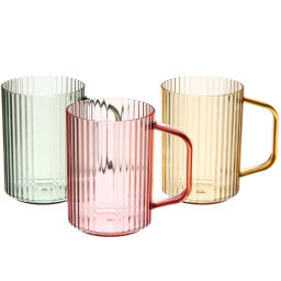 Цена за 3 шт. Кружка пластиковая 500мл "Грани", микс цветов