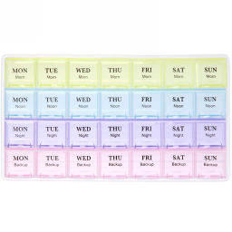 Цена за 3 шт. Таблетница - органайзер "ИДЕЯДОМА", 28 ячеек, 21.5*12*2.3см