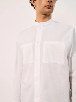 Рубашка с воротником-стойкой из льна ZR2605043011-1 / Zarina