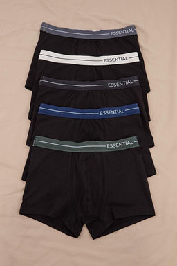 Siyah 5li Desenli/D_z Paketli Boxer TMNAW25BX00006 - Trendyolmilla фото 2