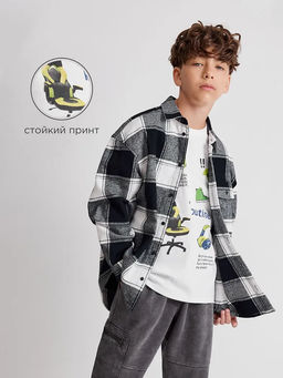 ACOOLA / Футболка детская для мальчиков Undomiel белый, салатовый